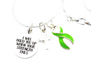Lime Green Ribbon Necklace - I Will Hold You Up When Your Strength Fails - Rock Your Cause Jewelry