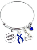 Pick Your Ribbon Bracelet - She Stood in the Storm / Adjusted Her Sails - Rock Your Cause Jewelry