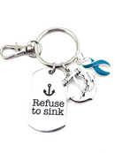 Pick Your Ribbon Keychain - Refuse to Sink Encouragement Key chain