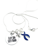 Dark Navy Blue Ribbon Necklace –  Let Go, Let God
