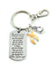 Peach Ribbon Encouragement Quote Keychain - Don't Give Up