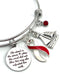 Red & White Ribbon Bracelet - She Stood In The Storm / Adjusted Her Sails