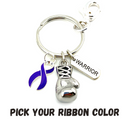 Pick Your Ribbon Keychain - Boxing Glove / Warrior Key chain - Rock Your Cause Jewelry