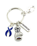 Pick Your Ribbon Keychain - Boxing Glove / Warrior Key chain - Rock Your Cause Jewelry