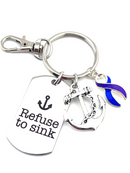 Pick Your Ribbon Keychain - Refuse to Sink Encouragement Key chain