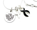 Black Ribbon Necklace - I Will Hold You Up When Your Strength Fails Necklace - Rock Your Cause Jewelry