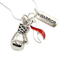 Pick Your Ribbon Necklace - Boxing Glove / Warrior - Rock Your Cause Jewelry