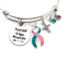 Pink and Teal (Previvor) Charm Bracelet - Let Your Faith be Bigger than Your Fear