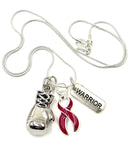 Pick Your Ribbon Necklace - Boxing Glove / Warrior - Rock Your Cause Jewelry