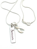 White Ribbon Survivor Necklace