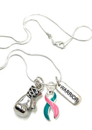 Pick Your Ribbon Necklace - Boxing Glove / Warrior - Rock Your Cause Jewelry