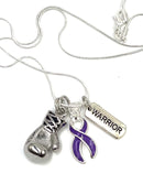 Pick Your Ribbon Necklace - Boxing Glove / Warrior - Rock Your Cause Jewelry