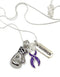 Violet Purple Ribbon Necklace - Boxing Glove / Warrior Necklace