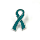 Teal Ribbon Lapel / Hat / Lab Coat / Lanyard Pin - Rock Your Cause Jewelry