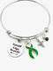 Green Ribbon Charm Bracelet - Let Your Faith Be Bigger than Your Fear