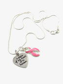 Pink Ribbon Necklace - A Piece of My Heart Is In Heaven / Memorial, Sympathy Gift