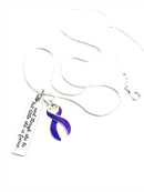 Purple Ribbon Necklace - and Though She But Little, She is Fierce