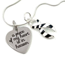 Zebra Ribbon Necklace - A Piece of My Heart is in Heaven / Sympathy, Memorial Gift - Rock Your Cause Jewelry