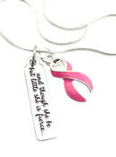 Pick Your Ribbon Necklace - and Though She Be But Little, She is Fierce - Rock Your Cause Jewelry