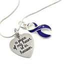 Violet Purple Ribbon Necklace - A Piece of My Heart Is In Heaven