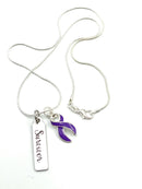 Purple Ribbon Survivor Necklace