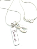 White Ribbon Survivor Necklace