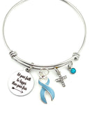 Light Blue Ribbon Bracelet - Let Your Be Faith Be Bigger than Your Fear