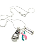 Pick Your Ribbon Necklace - Boxing Glove / Warrior - Rock Your Cause Jewelry