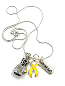 Gold Ribbon Boxing Glove Necklace