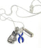 Periwinkle Ribbon Boxing Glove / Warrior Necklace