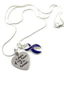 Violet Purple Ribbon Necklace - A Piece of My Heart Is In Heaven