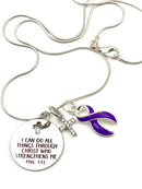 Pick Your Ribbon Necklace - I Can Do All Through Christ Who Strengthens Me - Rock Your Cause Jewelry