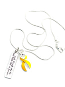 Yellow Ribbon Necklace - and Though She Be But Little, She Is Fierce