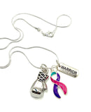 Pick Your Ribbon Necklace - Boxing Glove / Warrior - Rock Your Cause Jewelry