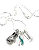 Pick Your Ribbon Necklace - Boxing Glove / Warrior - Rock Your Cause Jewelry