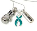 Teal Ribbon Boxing Glove Necklace