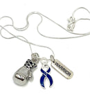 Pick Your Ribbon Necklace - Boxing Glove / Warrior - Rock Your Cause Jewelry