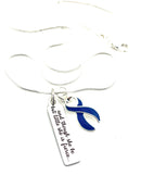 Dark Navy Blue Ribbon Necklace - and Though She Be But Little, She Is Fierce