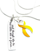 Yellow Ribbon Necklace - and Though She Be But Little, She Is Fierce
