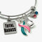 Pink & Teal (Previvor) Ribbon - Total Badass Charm Bracelet - Rock Your Cause Jewelry