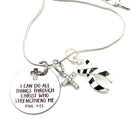 Zebra Ribbon Necklace - I Can Do All Things Through Christ Who Strengthens Me