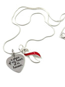 Pick Your Ribbon Necklace - A Piece of my Heart is in Heaven / Memorial Gift - Rock Your Cause Jewelry