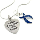 Dark Navy Blue Ribbon Sympathy / Memorial Necklace
