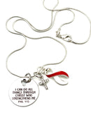 Pick Your Ribbon Necklace - I Can Do All Through Christ Who Strengthens Me - Rock Your Cause Jewelry