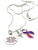 Pick Your Ribbon Necklace - I Can Do All Through Christ Who Strengthens Me - Rock Your Cause Jewelry