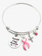 Pink Ribbon Charm Bracelet - Let Your Faith be Bigger than Fear