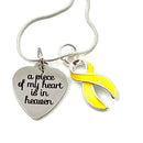 Yellow Ribbon Sympathy Necklace - A Piece of My Heart is in Heaven - Rock Your Cause Jewelry