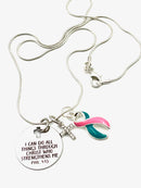 Pick Your Ribbon Necklace - I Can Do All Through Christ Who Strengthens Me - Rock Your Cause Jewelry