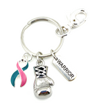 Pick Your Ribbon Keychain - Boxing Glove / Warrior Key chain - Rock Your Cause Jewelry
