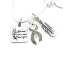 Pick Your Ribbon Necklace - Kind Heart, Fierce Mind, Brave Spirit / Feather - Rock Your Cause Jewelry